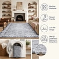 thumbnail image 5 of KAROSA Gray Vintage Machina Washable Area Rug, Soft Low Pile Rug with Non-Slip TPR Backing,4'x6', 5 of 7