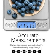 Somnr 1000g/ 0.1g Small Pocket Jewelry Scale, Digital Kitchen Scale with 2 Trays, Stainless Steel Gram Scales Weight Gram and Oz, Digital Herb Scale, Silver