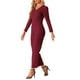 thumbnail image 4 of INSPIRAR CHIC Mono de Mujer con Cuello en V de Manga Larga, Pierna Ancha, Pantalones Largos, Mono de Punto Elegante, 4 of 6