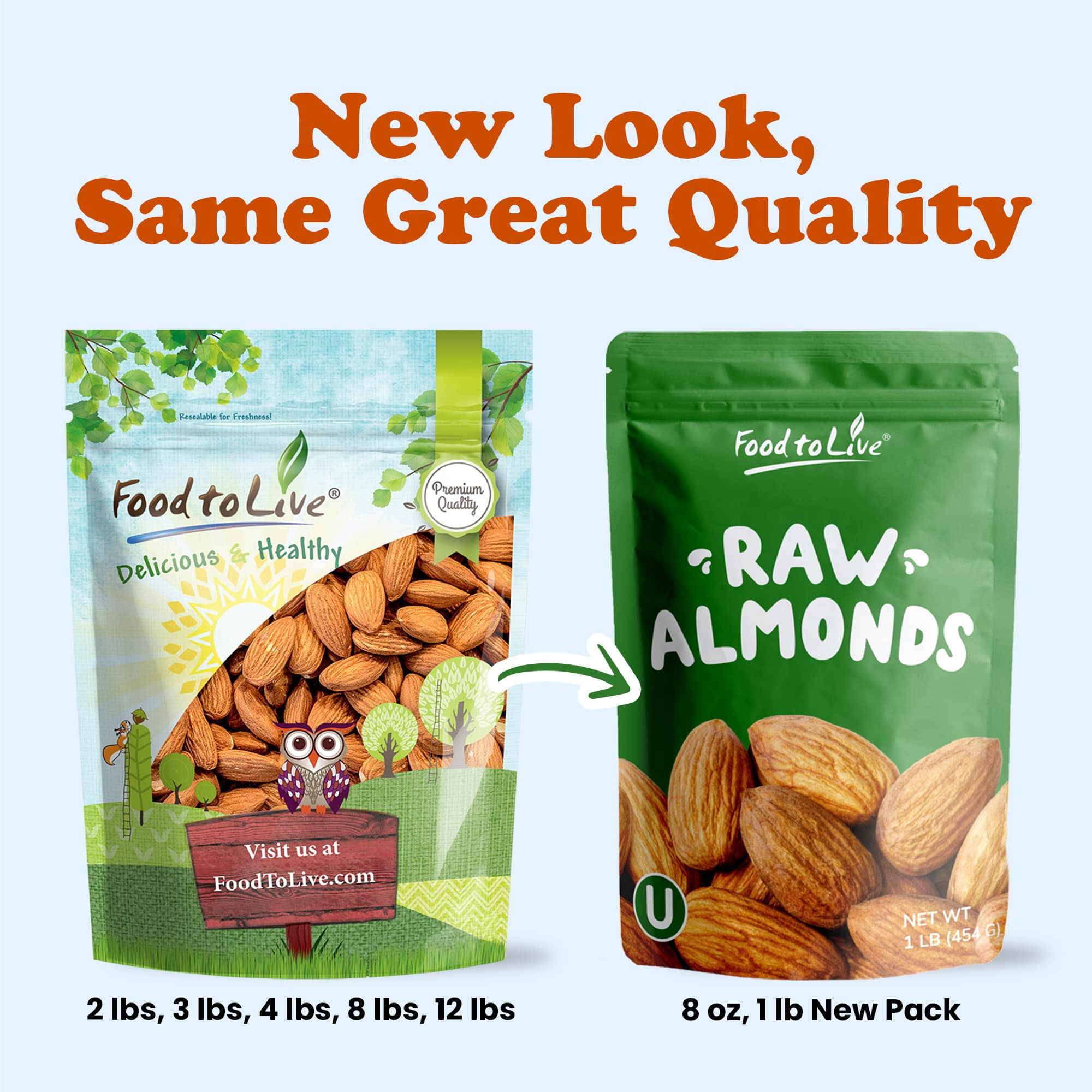 Food to Live, California Almonds, 3 Pounds, Raw