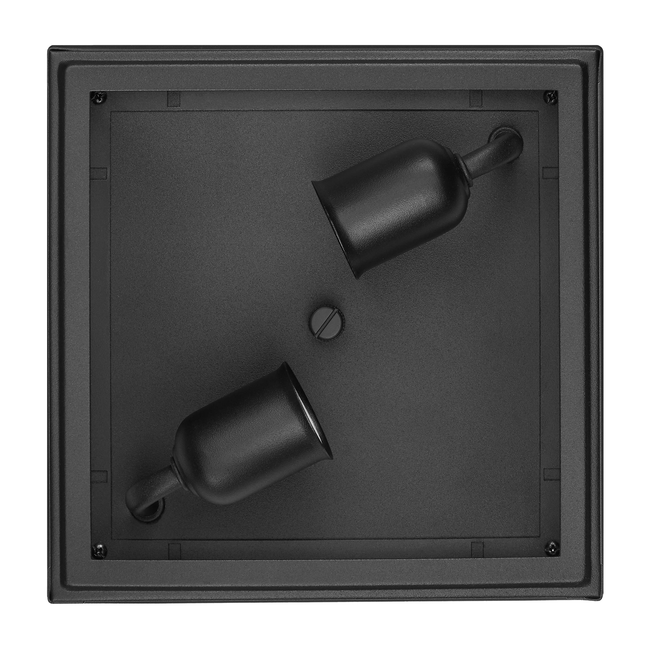 Maxxima 9 in. Outdoor / Indoor Flush Mount Ceiling Light Fixture, Black Porch Light w/ Clear Glass, Bulbs Not Included