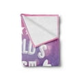 thumbnail image 2 of Grandma Soft Flannel Fleece Blanket, Stars and Heart Silhouettes with Swirled Lines Pattern on Bokeh Background, Cozy Plush for Indoor and Outdoor Use, 60" x 80", Purple Coral White, by Ambesonne, 2 of 5