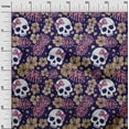 thumbnail image 3 of oneOone Viscose Jersey Medium Blue Fabric Skull Diy Clothing Quilting Fabric Print Fabric By Yard 60 Inch Wide-aB, 3 of 5