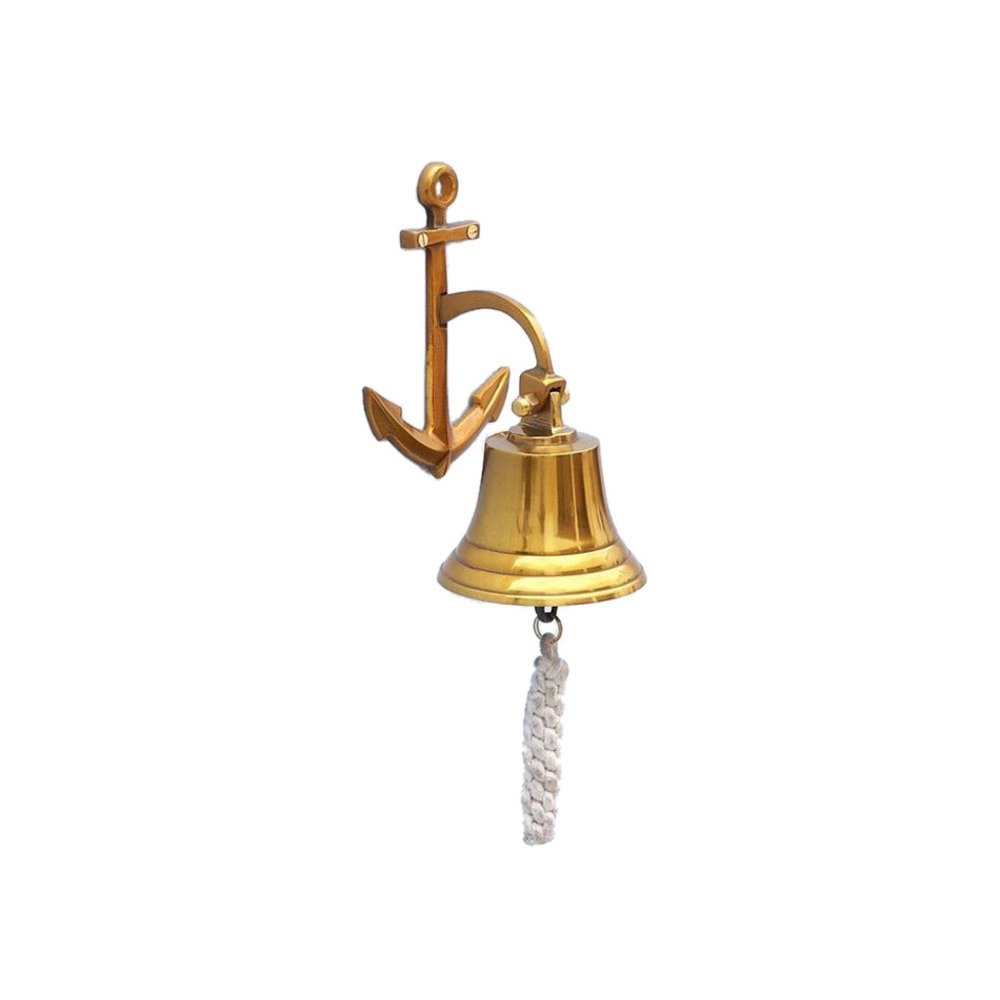 Anchor Brass Bell 4" Decorative Brass Hanging Bell Anchor Decoration Nautical Brass Bell