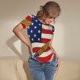 thumbnail image 3 of Fotbe American Flag And Baseball Body de Mujer con Cuello Redondo y Mangas Cortas, Sin Mangas Ajustado, Suave, Cómodo y Básico-Small, 3 of 7
