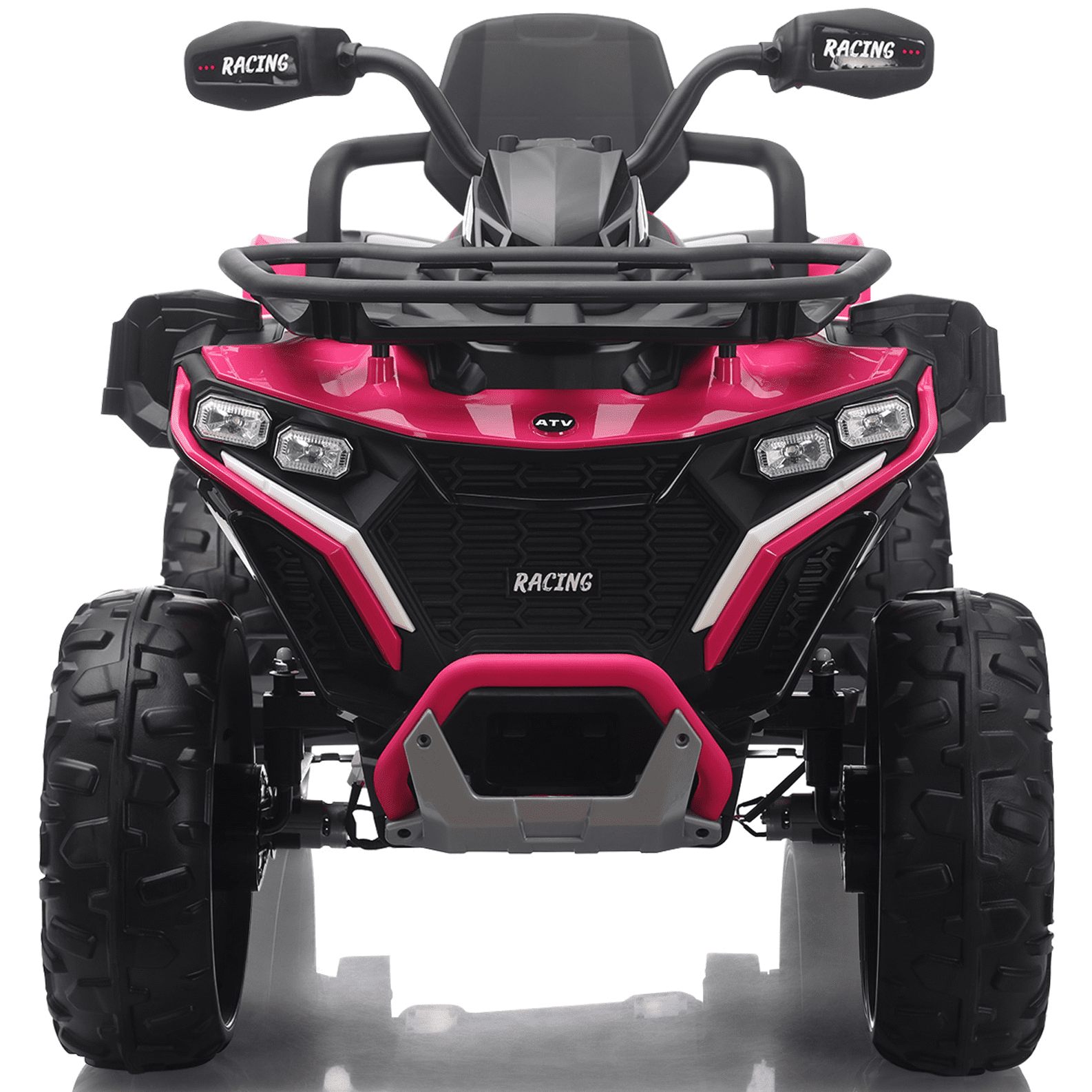 Funride 24 Volt Ride on Toys with Remote Control, Oversized ATV for Kids, 2-Seater 4 Wheeler for Toddlers, Power Car Wheels with Music, Bluetooth, Headlights, EVA Tires, Pink