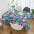 thumbnail image 2 of Yayeee Tablecloths 54" x 54" Rectangle Wrinkle Resistant Party Table Cover, Colorful Geometric Pattern, 2 of 8