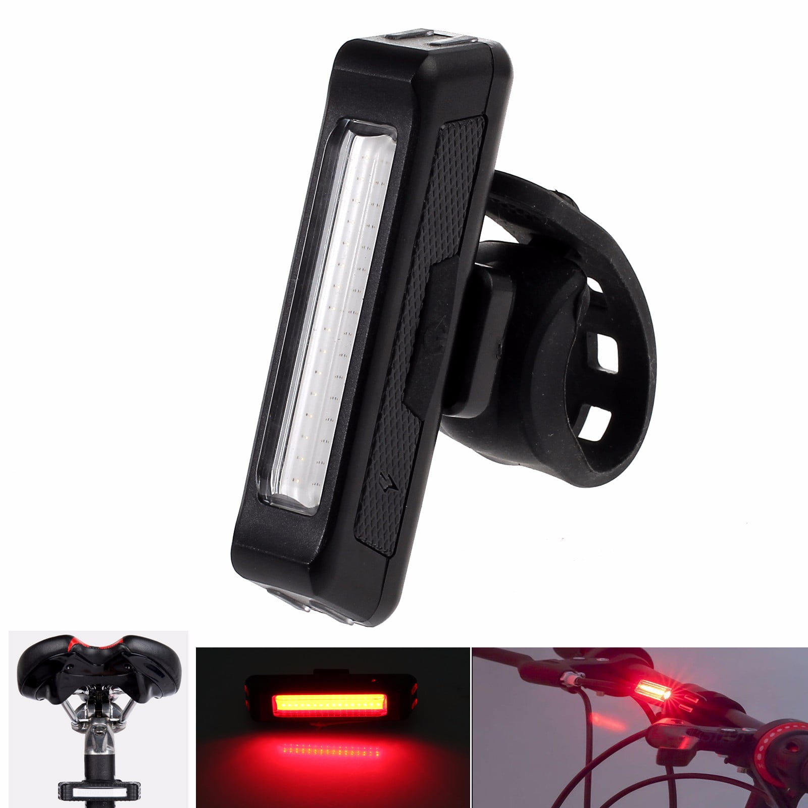 LED Rechargeable Bicycle Bike Cycling Front Rear Light 6 Modes USB Charge