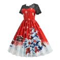thumbnail image 4 of Vestido de encaje Retro de Navidad para mujer, disfraces de manga corta, Swing Vintage, vestidos de fiesta, ropa de Navidad, Cosplay, 50S, 60S, 4 of 4