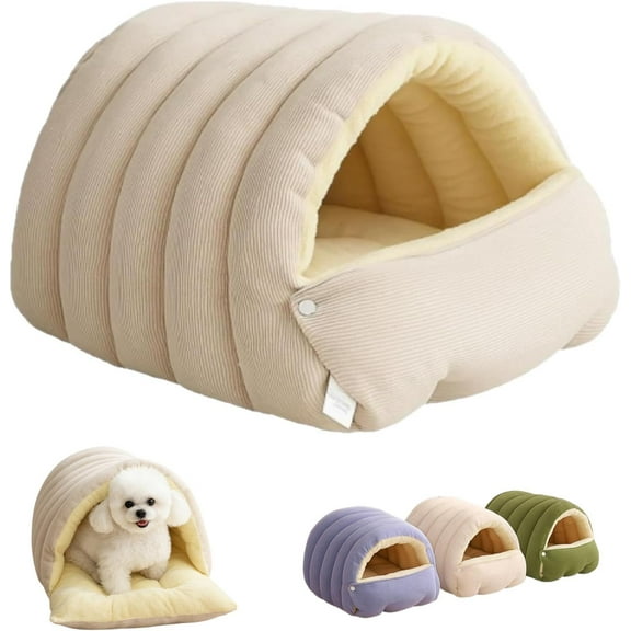 CutyPet Winter Cave, Cozy Monster Cat Bed, Warm and Comfortable Plush Pet Cave with Removable, Washable Cushion and Non-Slip Bottom - Perfect for Indoor Sleeping.