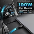 thumbnail image 4 of TOPADRE 138W Ultra-Compact Car Charger, 100W PD Fast Charging with LED Ring Display, Dual USB-C & USB-A, 4 of 7