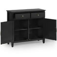 thumbnail image 7 of Connaught 40 inch Wide Solid Wood Traditional Entryway Storage Cabinet in Black, 7 of 7