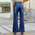 thumbnail image 6 of Ygbgbb Womens High Waist Wide Leg Jeans for Streetwear Vintage Denim Blue Baggy Straight Ripped Boyfriend Jeans Loose Distressed Hole Denim Pants Dark Blue M, 6 of 6