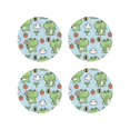 thumbnail image 2 of Kll Round Shape Drink Coasters Set Of 4,Pu Leather Absorbent Coasters Set Decorative Coffee Cup Coasters Housewarming Gift For Home Decor-Cute Floral Frog, 2 of 9