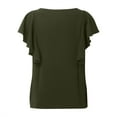thumbnail image 5 of Tops for Women Trendy Tunic Blouse Floral Women Cool Gear Ladies Trendy Tops Sweater Tees for Ling Sleeve T Shirts Band 13 Tall Shirts Casual Long Sleeve Cropped Satin Shirt Short Ladies Army Green, 5 of 5