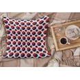 thumbnail image 2 of Geometric Fluffy Throw Pillow Cushion Cover, Abstract Colorful with Half Circles Rounds Art Image, Decorative Square Accent Pillow Case, 16" x 16", Navy Blue Red and White, by Ambesonne, 2 of 5