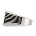 thumbnail image 3 of Primal Steel Stainless Steel Black Enamel Signet Ring, 3 of 11