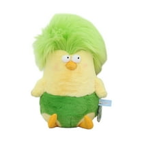 Comedic Home Accent Silly Chicken Plush Toy with Long Feathers, 18inch Hairy Bird Doll for Prank Gifts, Humorous Home Decor Absurd Humor Toy