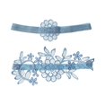 thumbnail image 2 of Yinanstore 2Pcs Bride Lace Garter Set Elastic Thigh Rings Floral Design Handmade Accessories Wedding Garters for Costume Dance Cosplay Bride Girls , Sky Blue, 2 of 8