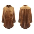 thumbnail image 7 of Valueadd Women's Shirts Velvet Long Sleeve Pocket Casual Shirt Dress, 7 of 7
