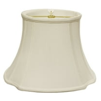 Maykoosh Natural Beauty Inverted Corner Oval Softback Lampshade with Washer Fitter, White Natural Fabric Lampshade for Table Lamps, 9" Top x 15" Bottom x 10" Height