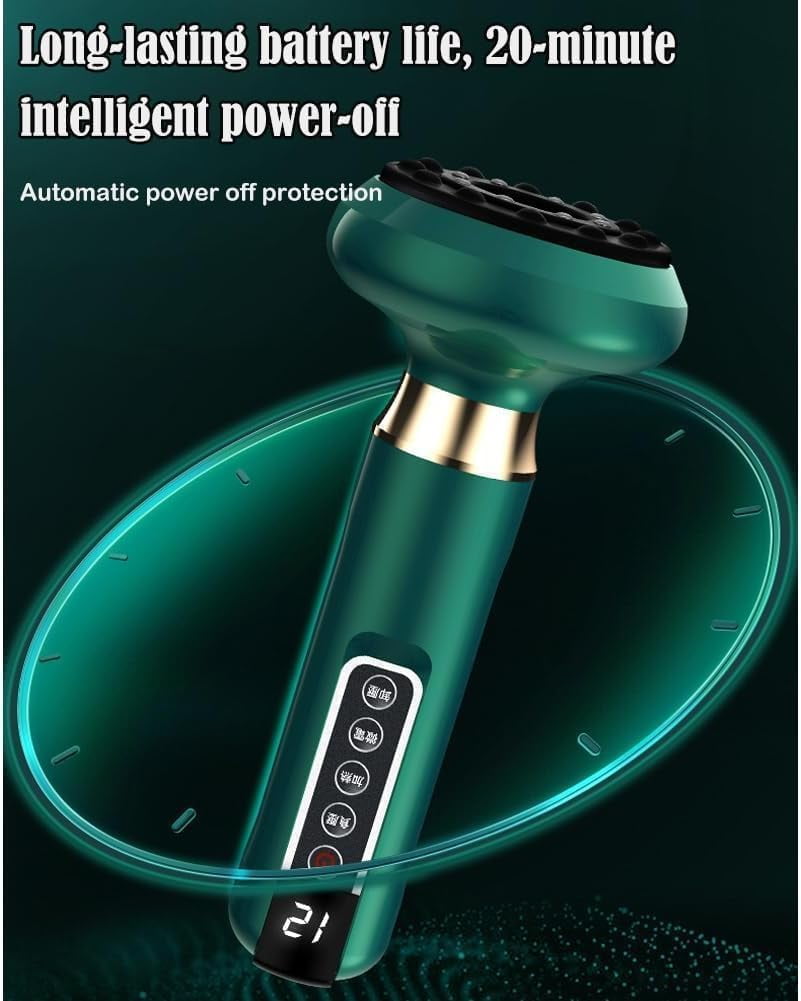 Glowfit Cellulite Massager, Milow Glow Fit Cellulite Massager with Suction, Handheld Anti Cellulite Massage Tool with 12 Levels, Cellulite Massage for Neck, Legs (Green)
