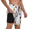 thumbnail image 3 of Picia Rocket Planets pattern Mens Swim Trunks with Compression Liner Stretch Beach Shorts Quick Dry with Zipper Pockets No-Chafing Board Shorts-3X-Large, 3 of 9