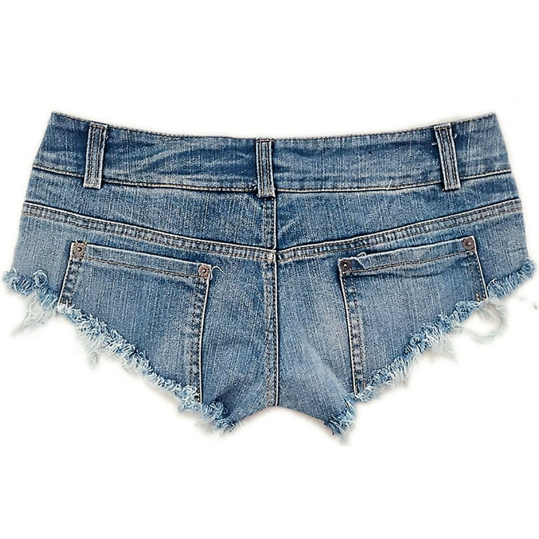 Ruziyoog Women Cut Off Low Waist Booty Denim Jeans Shorts Women