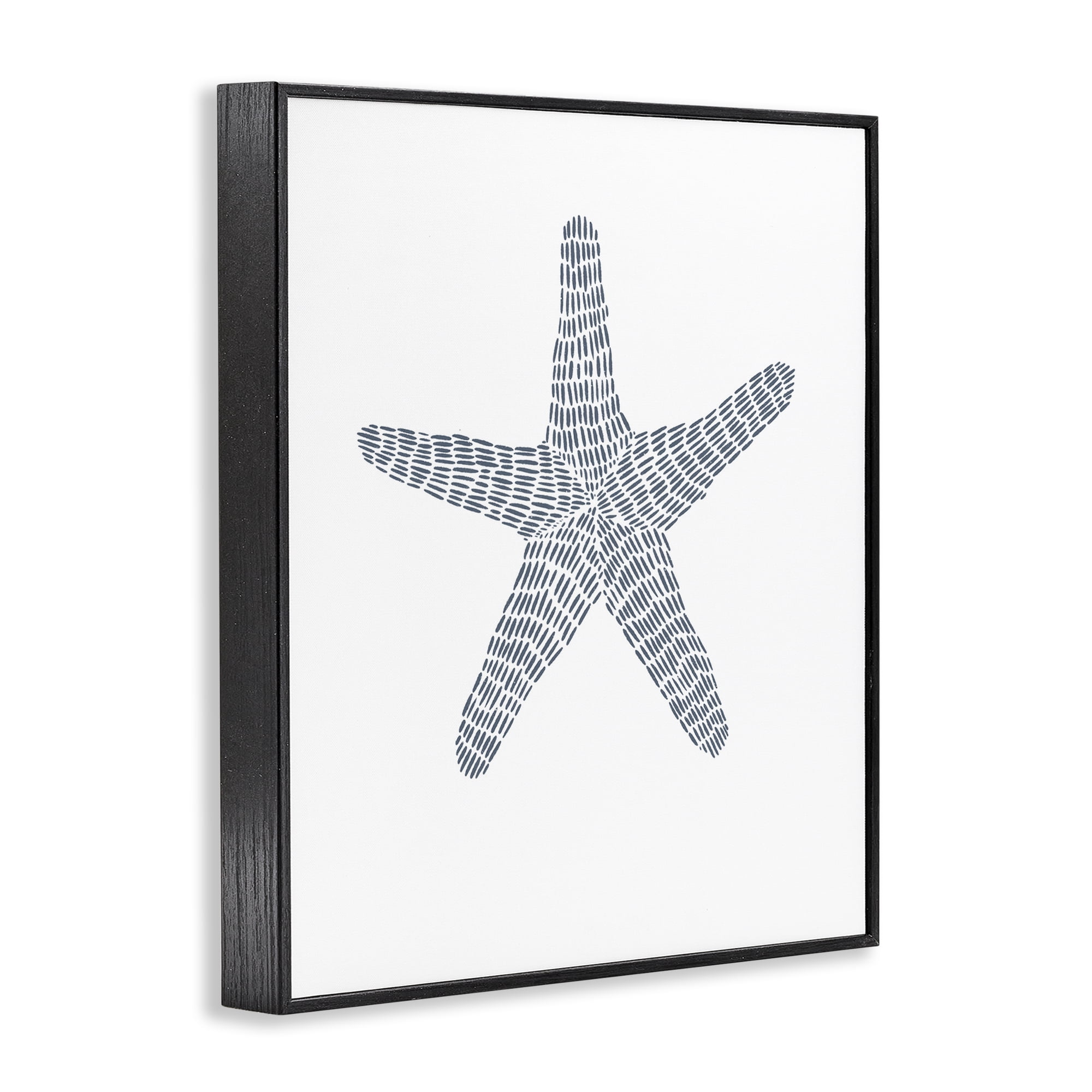 Stupell Industries Minimal Starfish on White Coastal Painting Black Framed Art Print Wall Art, 24 x 30