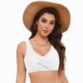 thumbnail image 4 of TOWED22 Women Bikini Top - Full Coverage Bathing Suit Top Push Up Swimsuit Tops Large Bust Swim Tops No Bottom(White,M), 4 of 9