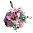 thumbnail image 3 of Artificial Lily, Hydrangea, and Eucalyptus Bouquet Arrangement, 3 of 4