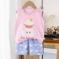 thumbnail image 2 of HCNTES Toddler Baby Boy Summer Outfit Funny Letter T-Shirts Top Shorts Set Infant Boy Summer Clothes(Light Pink,4-5 Years), 2 of 4