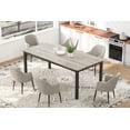 thumbnail image 4 of 71 Inch Rectangle Dining Table for 6-8 People, Industrial Brown Kitchen Table with Metal Legs, Round Corners, 4 of 7