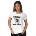 thumbnail image 3 of Fishing Reels Funny Fisher Pun Joke Womens Fitted Plus Size Graphic Tee Brisco Brands 2X, 3 of 5