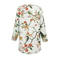 thumbnail image 4 of Women's Tops Printing Blouses 3/4 Sleeved Button Round Neck Fashionable Top Summer Tops For Women, 4 of 5