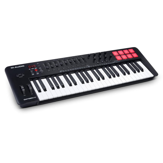 M-Audio Oxygen 49 V - Teclado controlador MIDI USB de 49 teclas con Beat Pads, modos Smart Chord y S