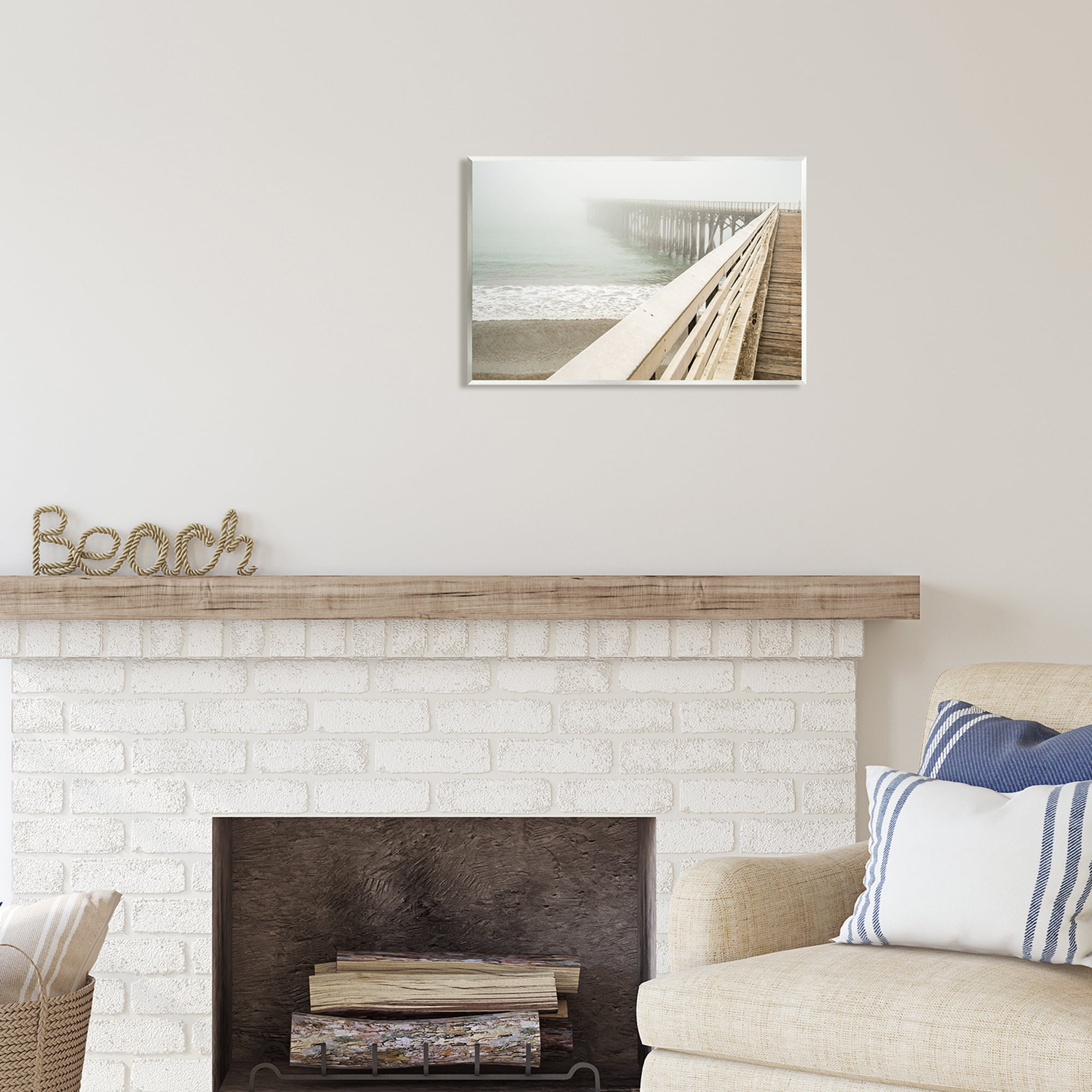Stupell Industries Ocean Pier Photography Nature Photography Unframed Art Print Wall Art, 19 x 13