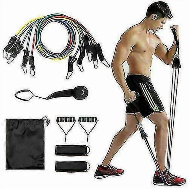 11pcs Resistance Fitness Band Extender Set Fitness Yoga Latex Tape