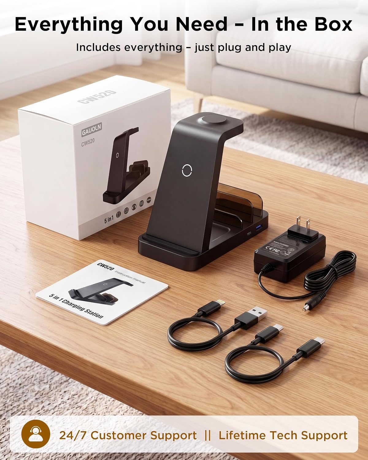 Etepehi 36W 5-in-1 Wireless Charging Station photo 3