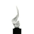 thumbnail image 3 of Flame 65" Tall Floor Sculpture // White With Gray Stand, 3 of 3
