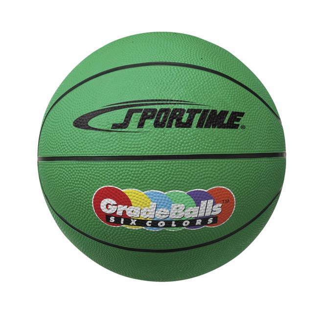 Sportime 1599264 27 in. Gradeball Rubber Junior Basketball, Green