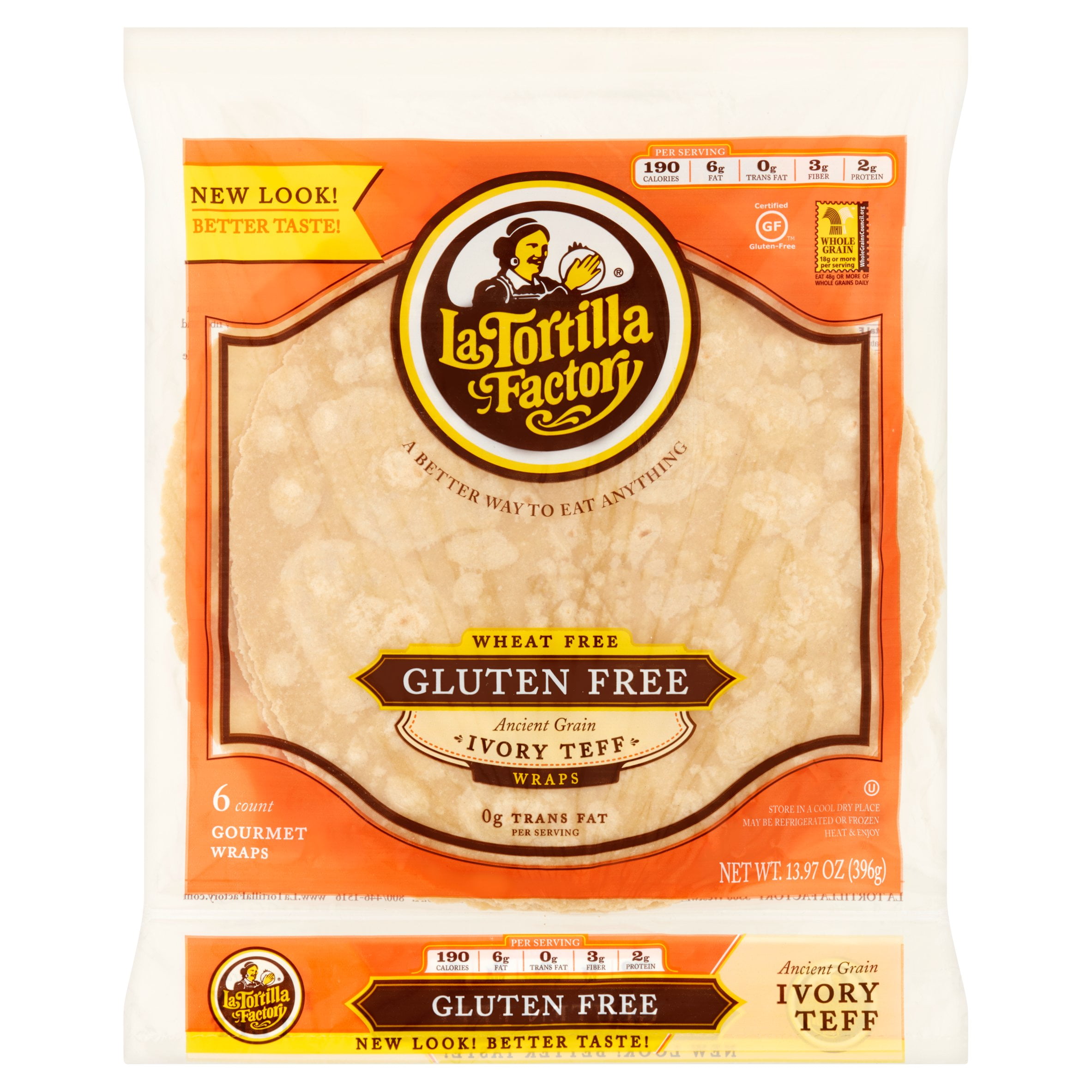 La Tortilla Factory Gluten Free Wraps, 13.97 Oz., 60 Count