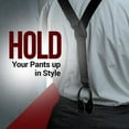 thumbnail image 4 of Hold'em 100% Silk for Men Y - Back Solid Button End Dress Suspenders - Black XL, 4 of 6