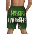 thumbnail image 3 of Sigee Merry Christmas Print Mens Swim Trunks with Compression Liner Quick Dry Swim Stretch Beach Shorts with Pockets,S-3XL, 3 of 7