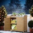 thumbnail image 5 of Lofka Wooden Garden Storage Potting Bench With Adjustable Shelves, Natural, 5 of 12