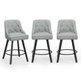 thumbnail image 3 of Zimtown Modern Swivel Barstools with Back, 26" Counter Height Bar Stools Kitchen Island Dining Chairs Set of 2, Gray, 3 of 9