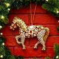 thumbnail image 4 of 8pcs Elegant 2025 Horse Christmas Ornament - Metal Horse Figurine With Dazzling Rhinestones, Christmas Tree Hanging Decor, Unique Horse Gifts For Horse Lovers, Women And Girls, Festive Ornament, 4 of 5