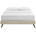 thumbnail image 4 of Modway Loryn Full Polyester Fabric Bed Frame with Round Splayed Legs in Beige, 4 of 6