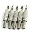thumbnail image 1 of 5 conectores adaptadores de audio estéreo TRS macho de 3,5 mm y 1/8" (plata), 1 of 1