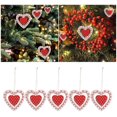 thumbnail image 2 of Adornos navideños Colgante navideño de madera con forma de corazón Adorno colgante Decoración para el día de San Valentín Decoración para árbol de Navidad 10 piezas, 2 of 4